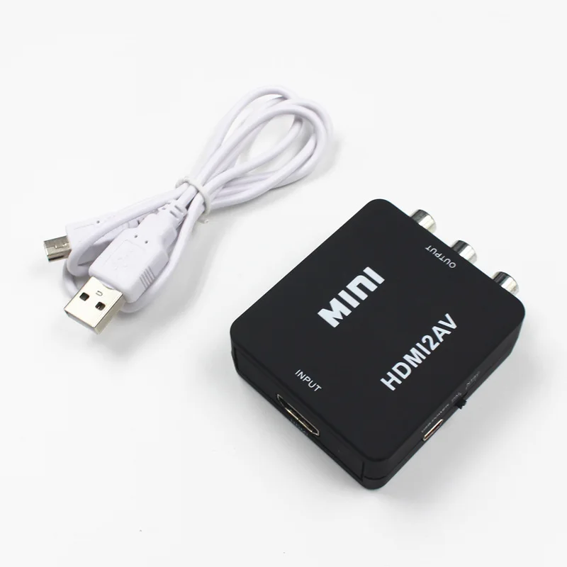 1by one Mini HDMI К AV CVBS RCA мужской аудио видео конвертер адаптер Box HDMI2AV NTSC PAL композитный