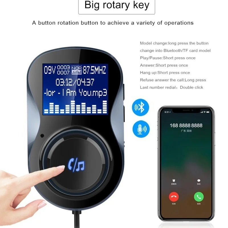 Новые Горячие Bluetooth Handsfree Car Kit Музыка MP3 плеер fm передатчик Dual USB Зарядное