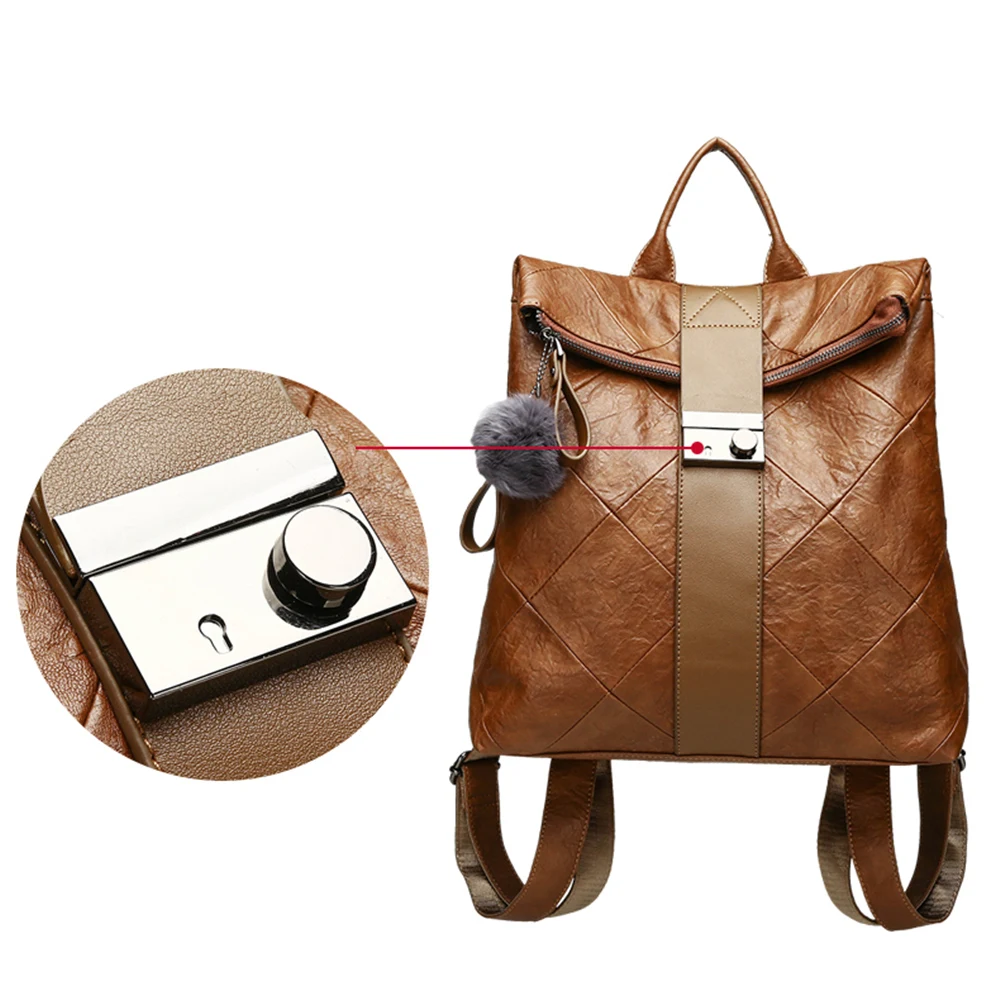 Хит, винтажный женский рюкзак, Mochila Feminina, кожаный рюкзак для девочек-подростков, женская школьная сумка с замком, рюкзак, Sac A Dos