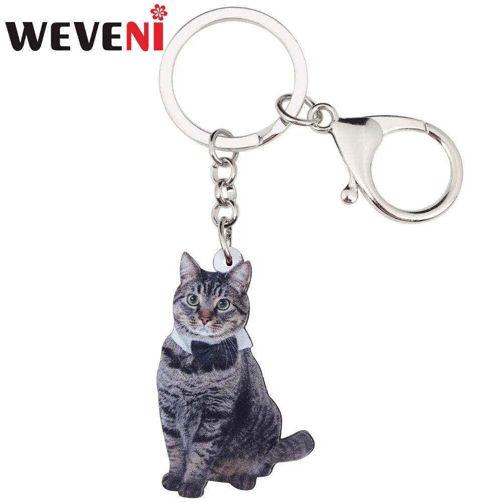 WEVENI акрил оригинальный бант котенок брелок с кошечкой сумка ювелирные для Для