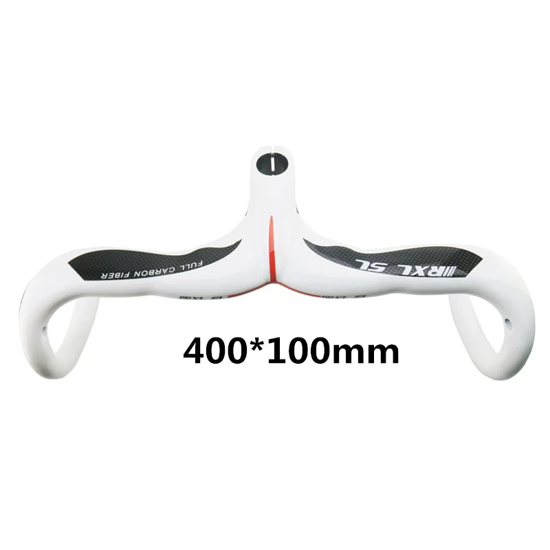 White 400x100 RXL SL углеродный руль для шоссейного велосипеда со стержнем 28,6 мм 3 к матовый/глянцевый черный/белый велосипедный интегрированный углеродный дорожный руль - Цвет: White 400x100