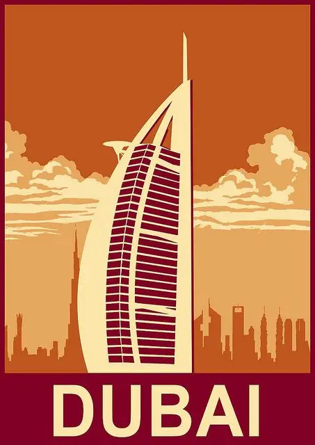 Burj Al Arab Air Emirates Ретро Винтажный Классический плакат из крафт бумаги холст