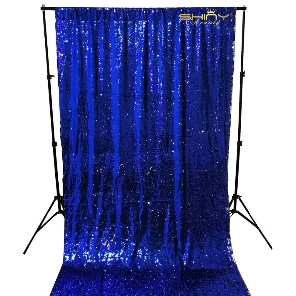 2FTX3FT 5 MMSequin фон Шторы 2 шт. королевский синий для Серебряная Русалка Блестки рыбьей