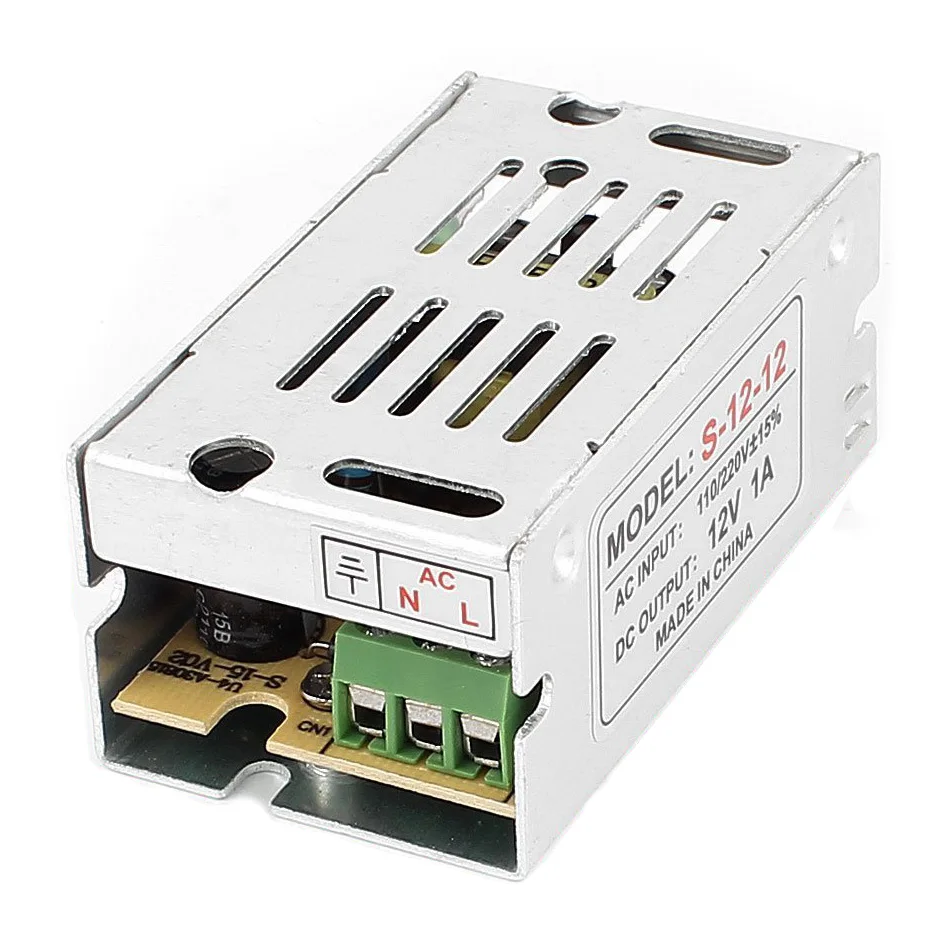 Оптовая продажа импульсный источник питания конвертер AC 110-220V 12V 1A 12W для