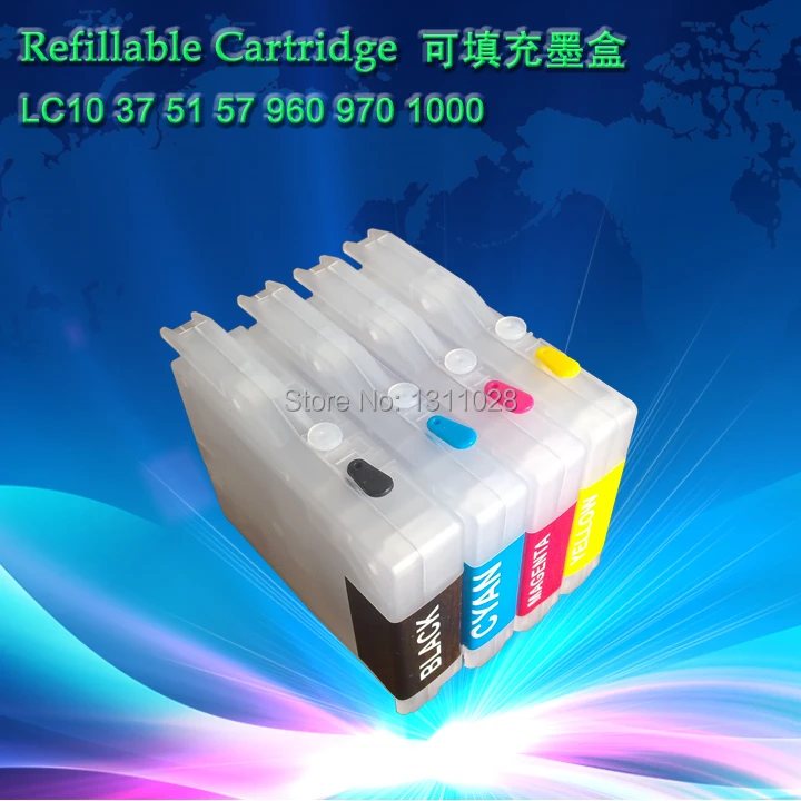 INK WAY EMPTY Refillable inkjet cartridge for LC10 LC37 LC51 LC57 LC960 LC970 LC1000 for DCP-130C 330C 540CN 50CW  MFC-240CN