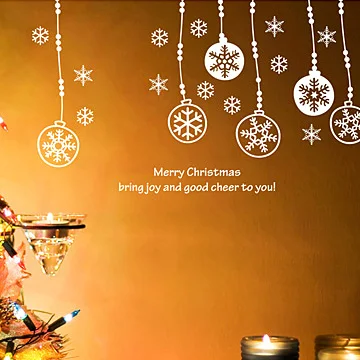 Рождественская елка шарик наклейка на стену окно Настенный декор наклейки