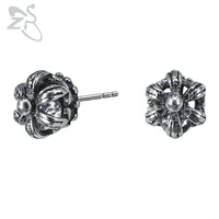 zs crown hip hop stud earrings with cubic zirconia 316l stainless steel earring for men women punk rock ear piercing jewelry