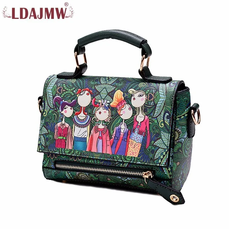 LDAJMW модная национальная Ретро картина женщина мультфильм шаблон сумка на одно