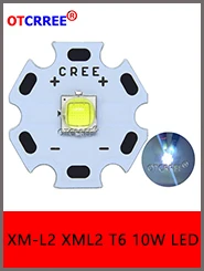 1 шт. CREE XML XM-L T6 светодиодный U2 10 Вт Холодный белый Теплый белый синий красный зеленый УФ светодиодный излучатель диод с 12 мм 14 мм 16 мм 20 мм PCB для DIY