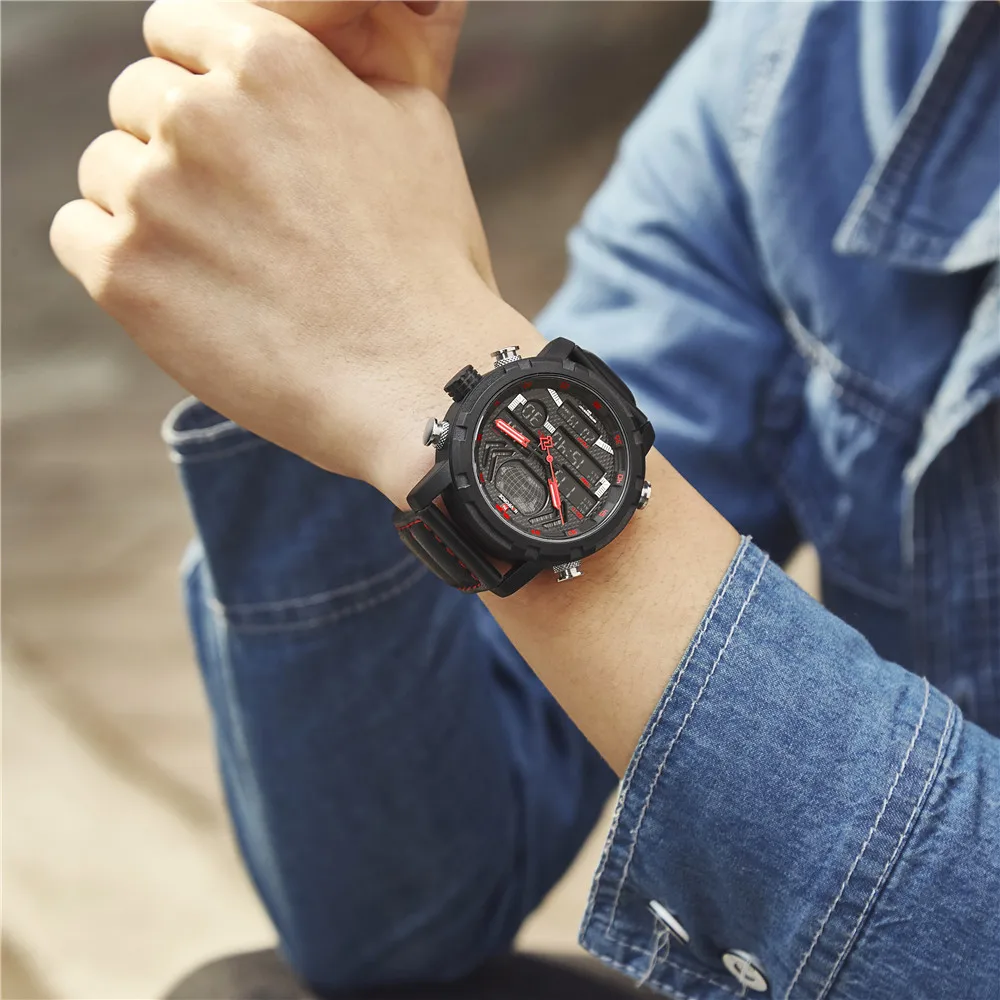 Новые NAVIFORCE мужские часы Топ бренд Роскошные спортивные кожаный ремешок 30 м