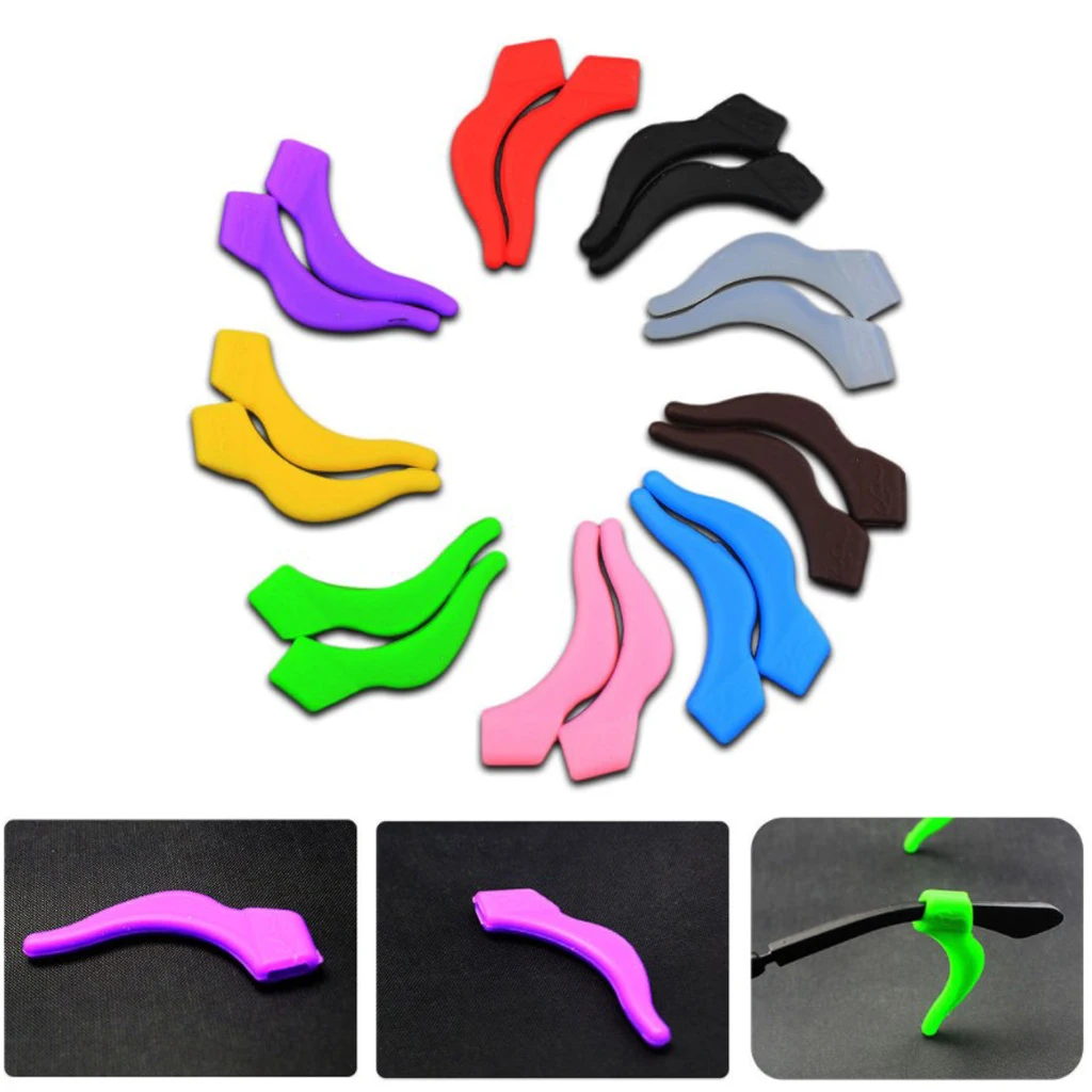 

20 PCS Anti Slip Silicone Glasses Ear Hooks Adults Round Grips Eyeglasses Retainer Sports Temple Tips Soft Ear Hook