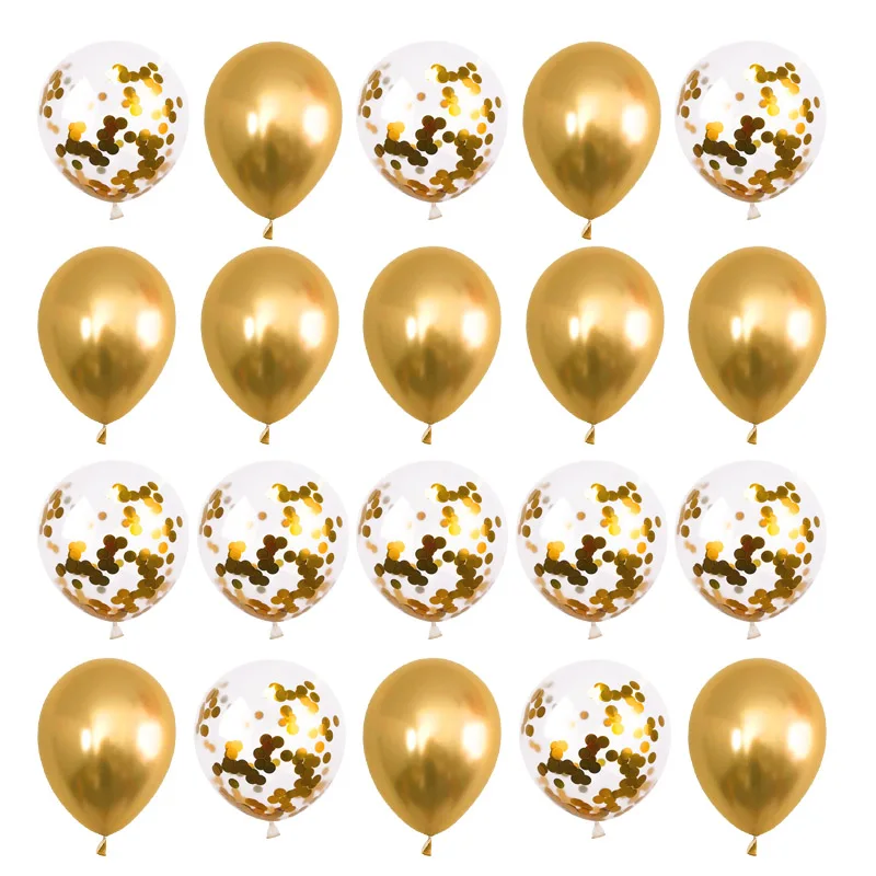 

20pcs 12inch Metallic luster confetti balloons Happy Birthday Party Helium Balloon Wedding Festival Balon Party Supplies