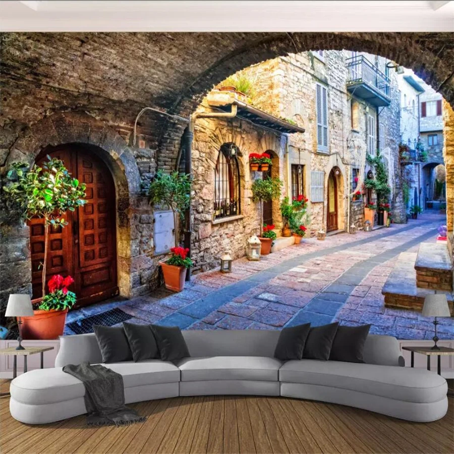 3D-обои beibehang на заказ объемная фотография Фреска в итальянском стиле уличный