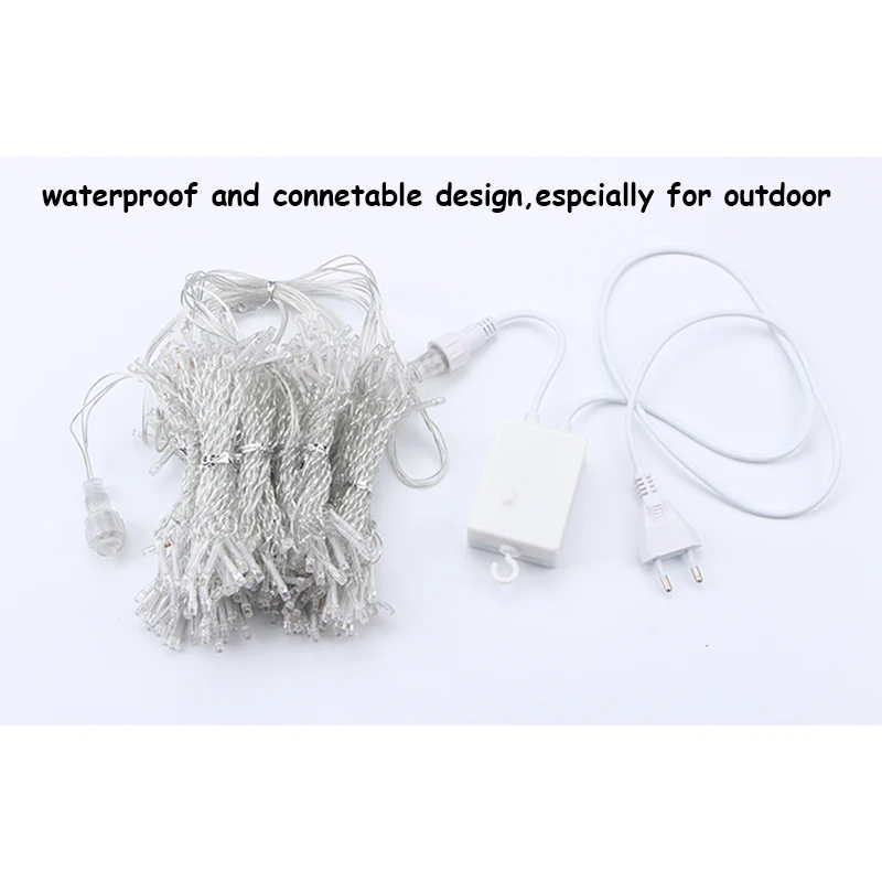 3X3M Led Icicle String Lights Christmas Fairy Garland Outdoor Home For Wedding/Curtain/Garden Decoration EU Plug | Лампы и освещение