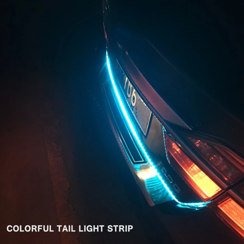 3 цвета течет Тип DRL сундучок поворотники Задние огни Светодиодный ленты