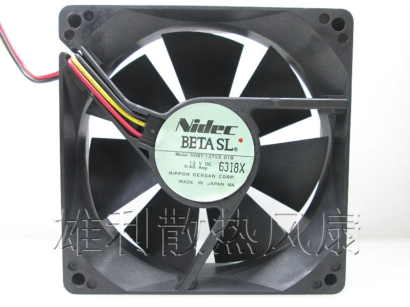 Бесплатная доставка. Оригинальный D09T 12TS3 01B 12 V 0.48A 9 см 9025 3 проводное Охлаждение