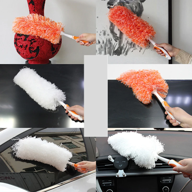

1pc Fine Fiber Imitation Feather Soft Duster Brush Anti Dusting Brush Home Air-condition Car Furniture Cleaning