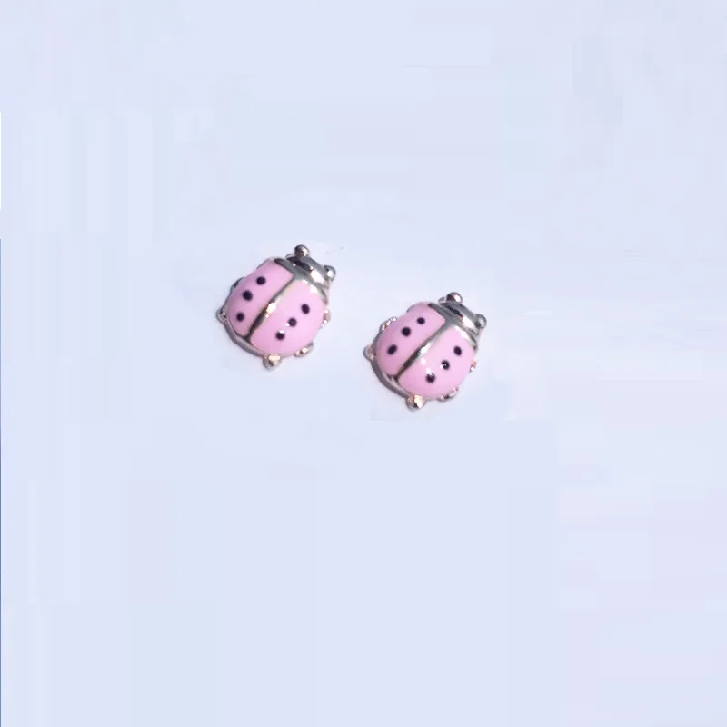 2018 модные летние серьги-гвоздики с рисунком божьей коровки для девочек женские