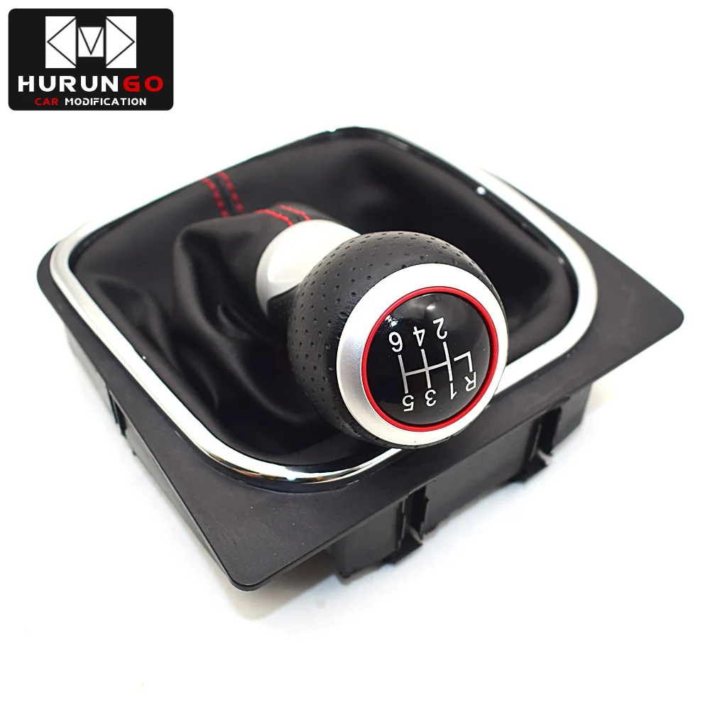 6 Speed-Red Для VW Volkswagen Golf 5/6 MK5/6 Scirocco(2009) octavia автомобильный рычаг переключения передач Ручка 5 6 скоростей Ручка шариковый рычаг коробки передач - Название цвета: 6 Speed-Red