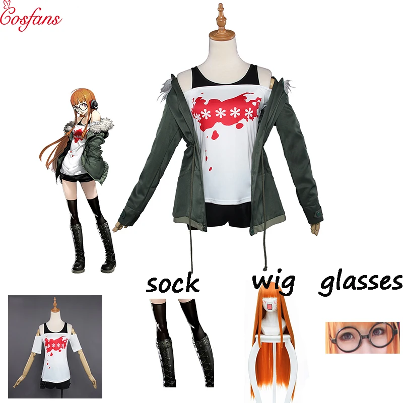 2019 New Futaba Sakura Cosplay Game Persona 5 Costume Futaba Sakura Navi Persona 5 Cosplay Costume Women Halloween Cosplay set