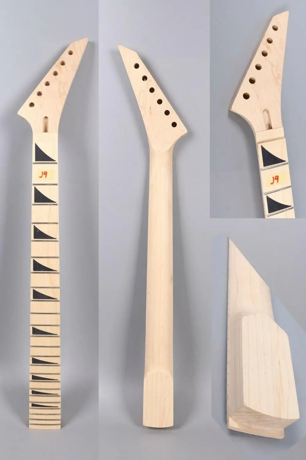 

Maple Electric guitar neck replacement 24 fret Shark Fin inlay