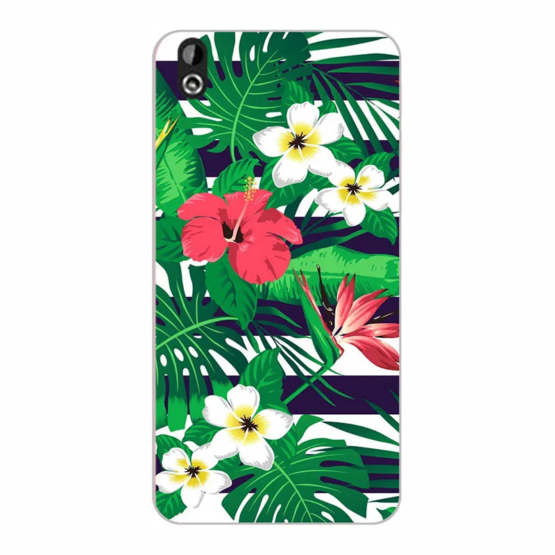 Для HTC Desire 816 задняя крышка Цветочные растения оригинальные мягкие силиконовые с