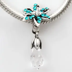 925 серебро цветок лилии Water Drop бусы браслет и колье подвески подходят для Pandora sr2655