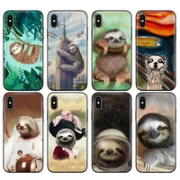 Black tpu case for iphone 2020 plus case cover for iphone pro MAX Caffeinated Sloth animal