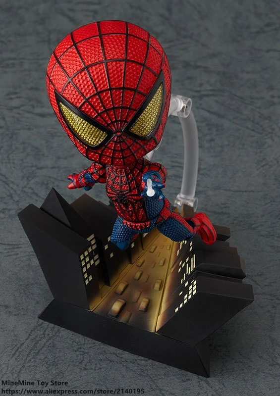 DISNEY Marvel Spiderman Q версия 10 см фигурку аниме мини украшение ПВХ Коллекционная фигурка