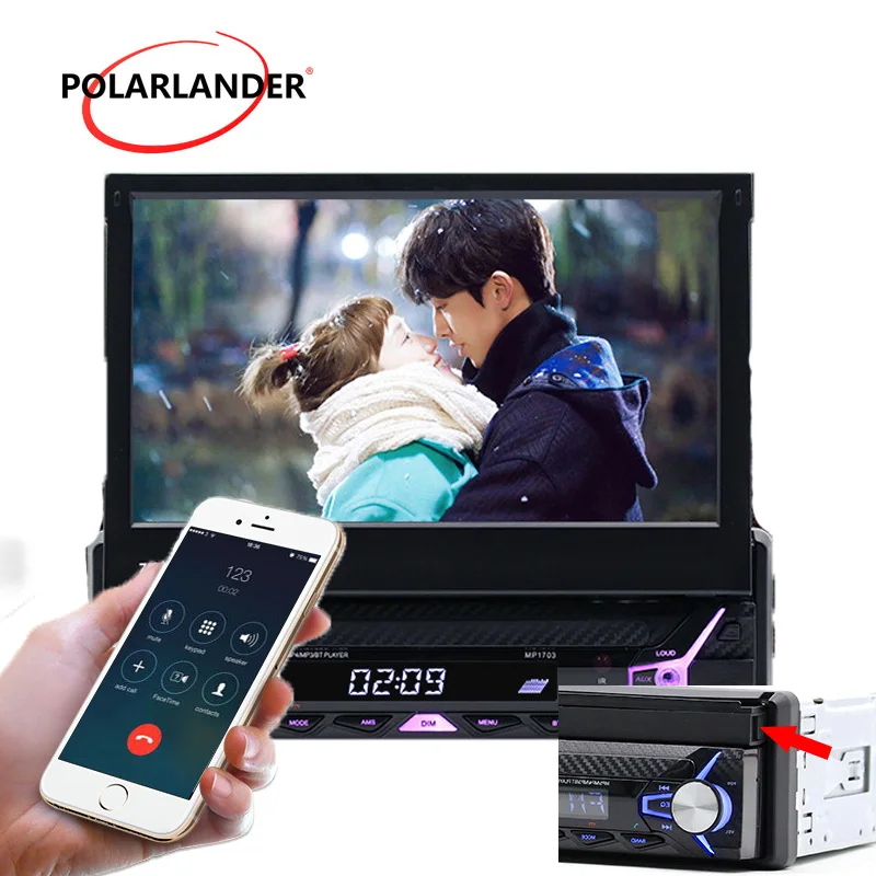 7 дюймов Автомагнитола HD BluetoothTouch Экран Mp5 поддержка MP3/USB/SD 1 Din радио Кассетный