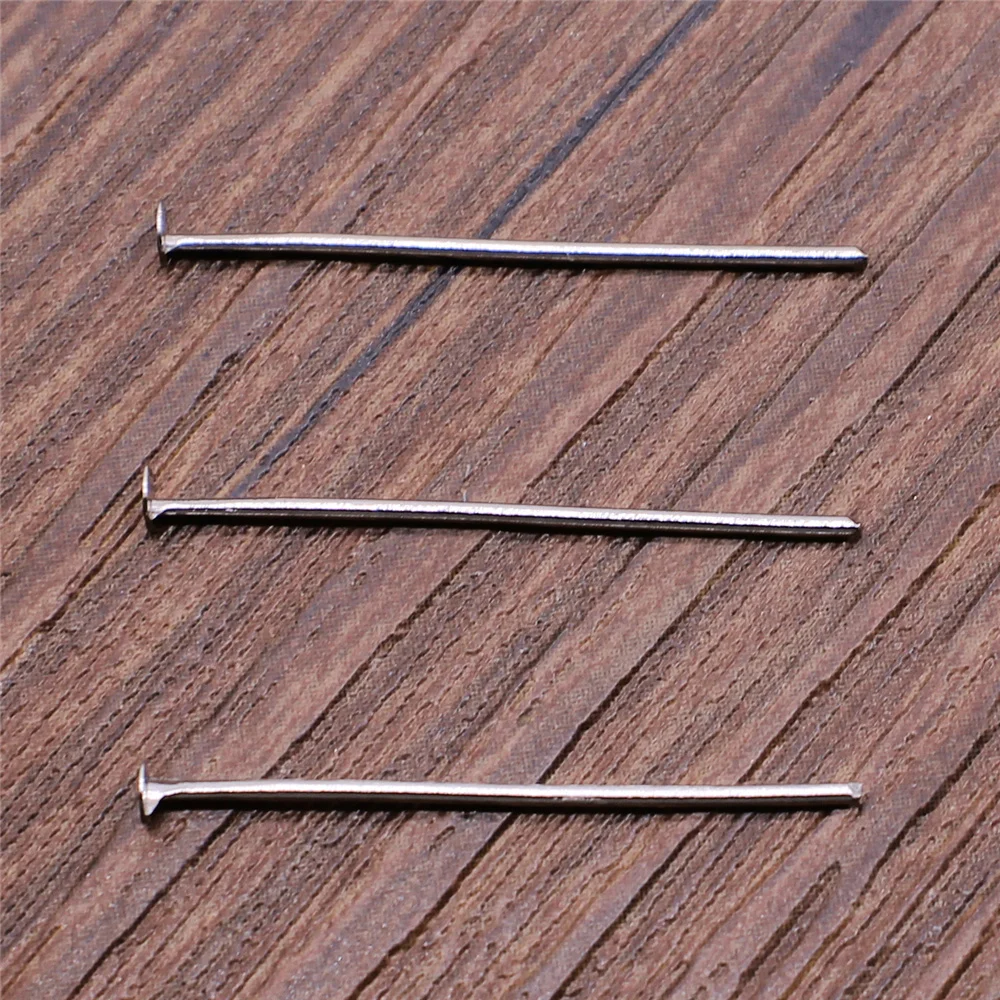 Rhodium 200 шт 18-35 мм плоская головка шпильки 4 цвета золото/серебро/бронза/родий шпильки для изготовления ювелирных изделий фурнитура и компоненты - Цвет: Rhodium