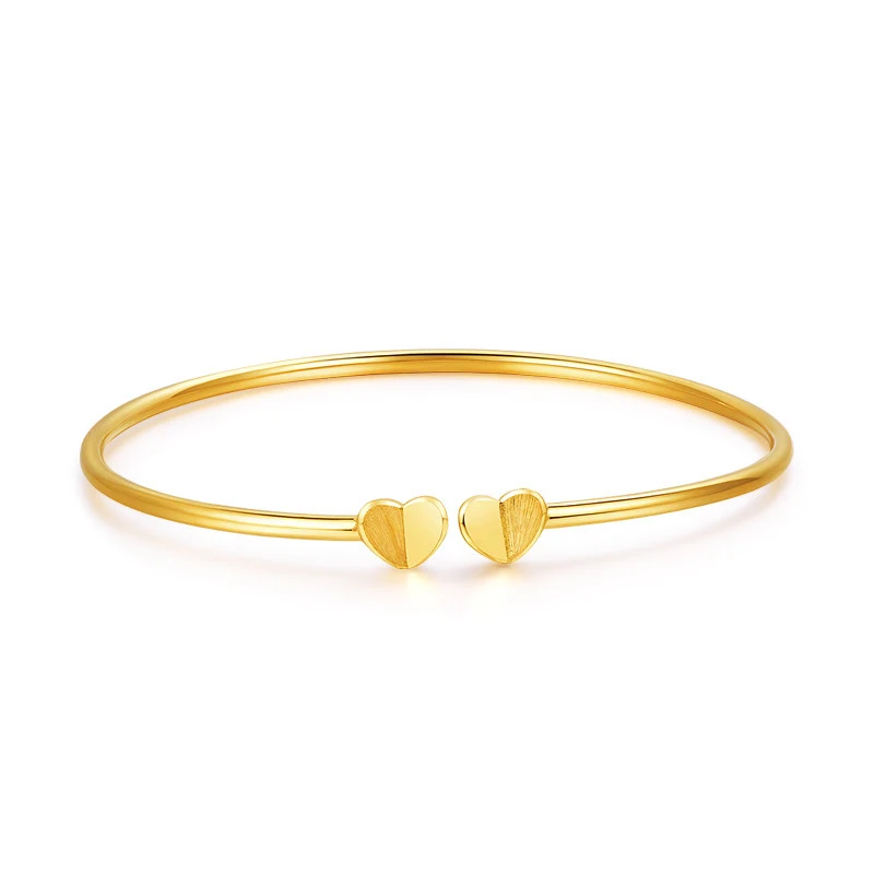 HMSS 24K браслет из чистого золота Настоящее серебро 999 Одноцветный золотой