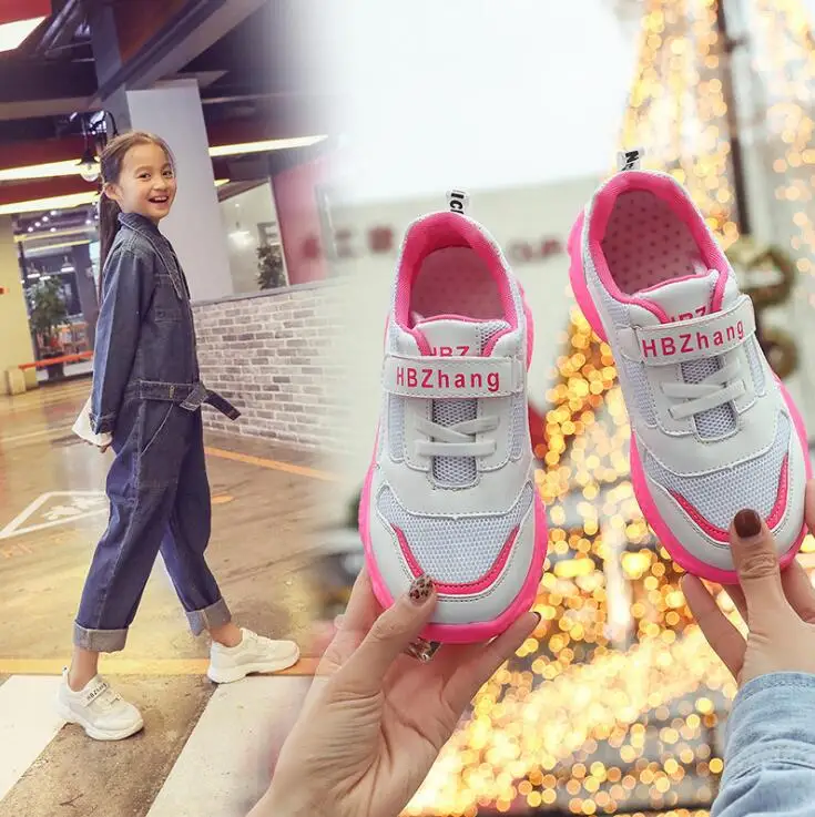 Fluorescent Colors Kids Shoes Breathable Sneakers Spring Children Casual Sport Unisex Boys Girls #9DH0536 | Детская одежда и обувь