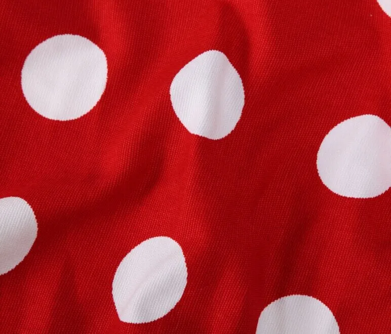 

High-grade fabric red cotton table cloth red dot point wave wedding table colth