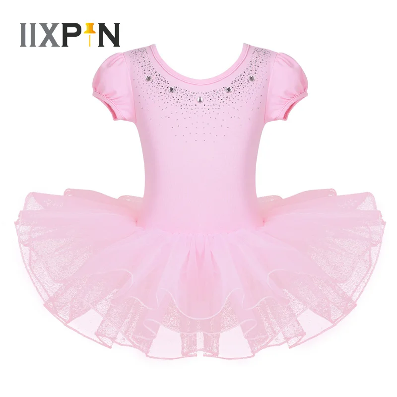 IIXPIN/балетное платье пачка для девочек Сетчатое с рукавами пузырьками и