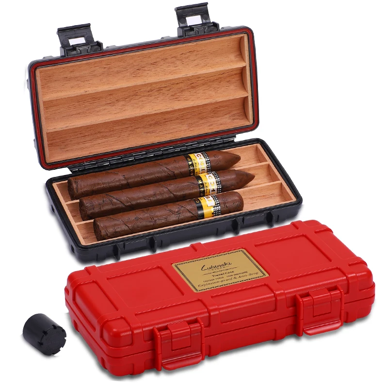 LUBINSKI портативная сигара Humidor PC + дерево кедра с подкладкой для путешествий