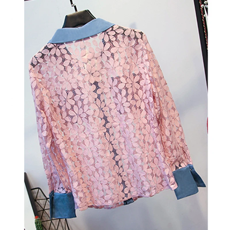 HIGH STREET/Новинка, стильный костюм для подиума, комплект женской Кружевной Блузки с длинными рукавами, рубашка, плиссированная юбка, комплект