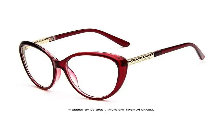 HUITUO модные круглые очки для чтения кошачий глаз, прозрачные очки, женские очки, оправа для женщин, оптические очки оптика - Цвет оправы: Burgundy