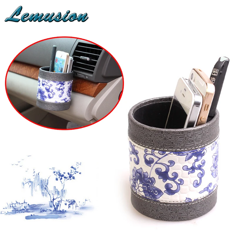 1 шт. сумка для хранения на автомобильном выходе синяя и белая фарфоровая кожа