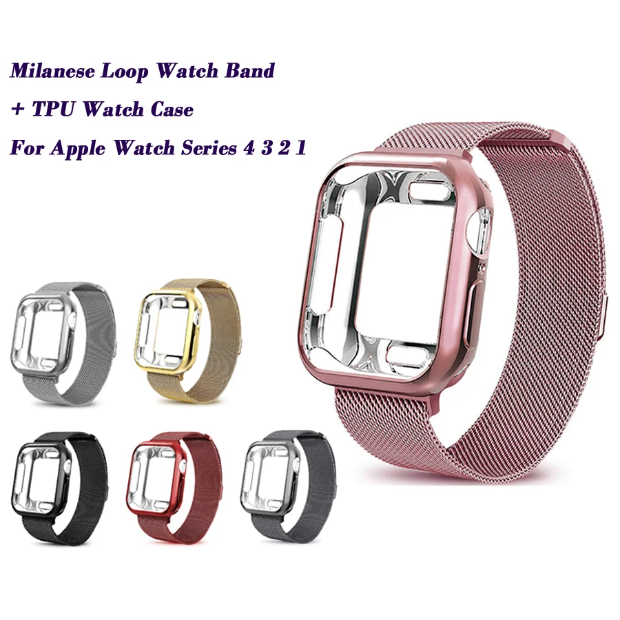 Металлический ремешок для часов Apple Watch силиконовый бампер 38 мм 42 40 44 | Наручные