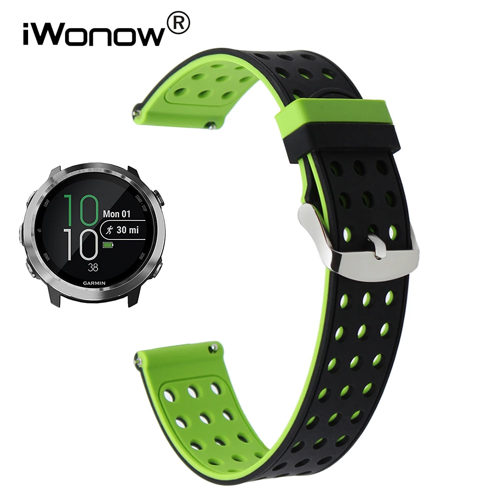 20 мм двухцветный силиконовый резиновый ремешок для часов Garmin Forerunner 645 Misfit Vapor Quick