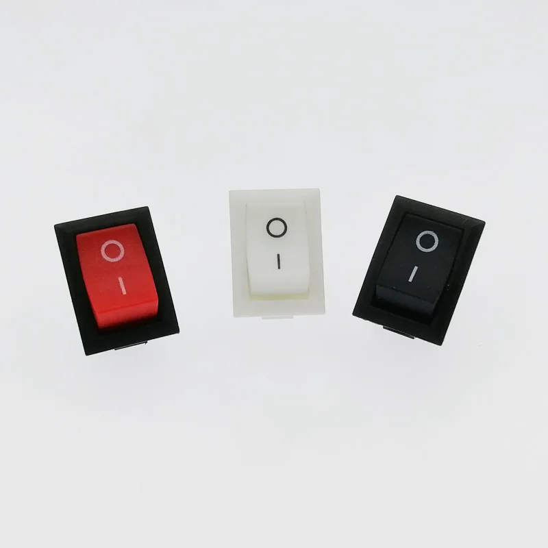 5 шт. кнопочный переключатель 2Pin 6A~ 10A 250V KCD1101 кнопка включения/выключения перекидной клавишный выключатель черный красный и белый 21*15 мм
