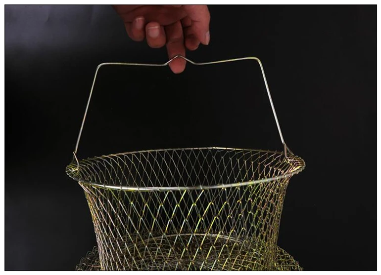 Портативная рыболовная сеть Finefish складная проволочная сетка в форме барабана 1 5