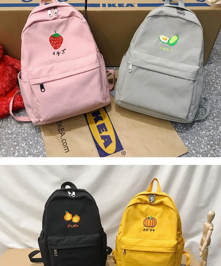 Модный рюкзак с фруктовым узором, Женский нейлоновый рюкзак Mochilas, женская школьная сумка для девочек-подростков, рюкзак на плечо, рюкзак