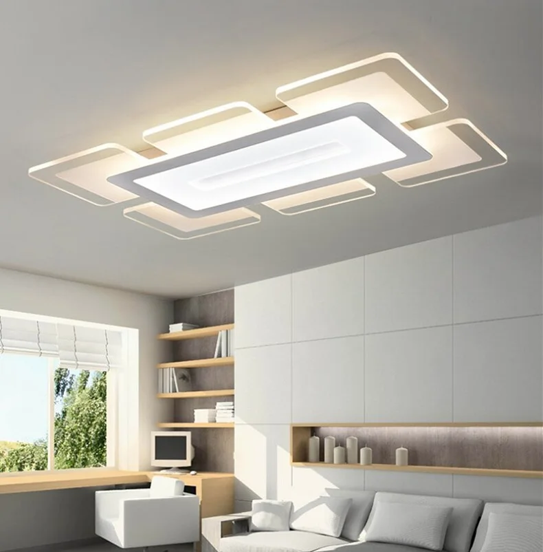 Modern LED Ceiling Light Rectangular and Square Living Room Acrylic Creative Bedroom lamp AC110-240V | Освещение