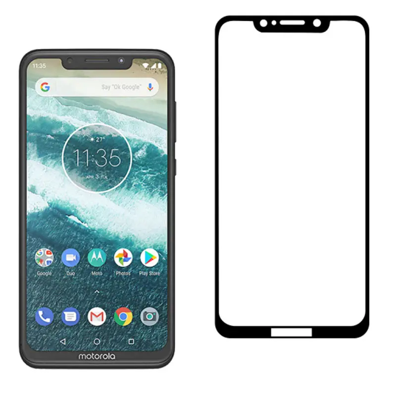 Закаленное стекло с полным покрытием для Motorola One P30 Play Защитная пленка экрана Moto