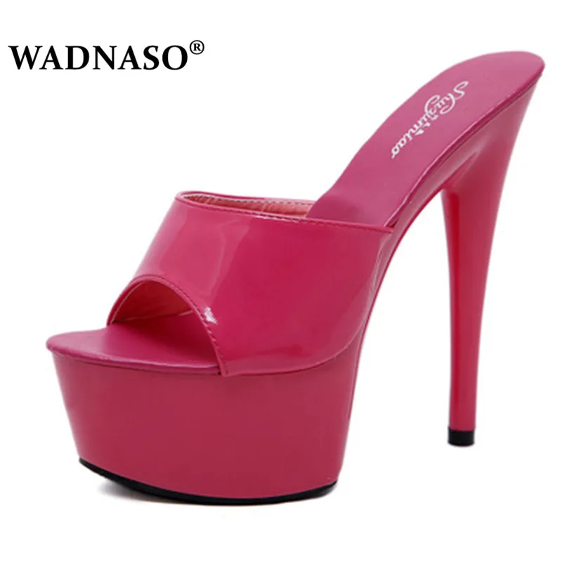 

WADNASO Woman Wedding Shoes Sandals 2019 Nightclub Sexy High-heeled 15CM Shoes Slippers Fine With Waterproof Sandal Summer Pumps