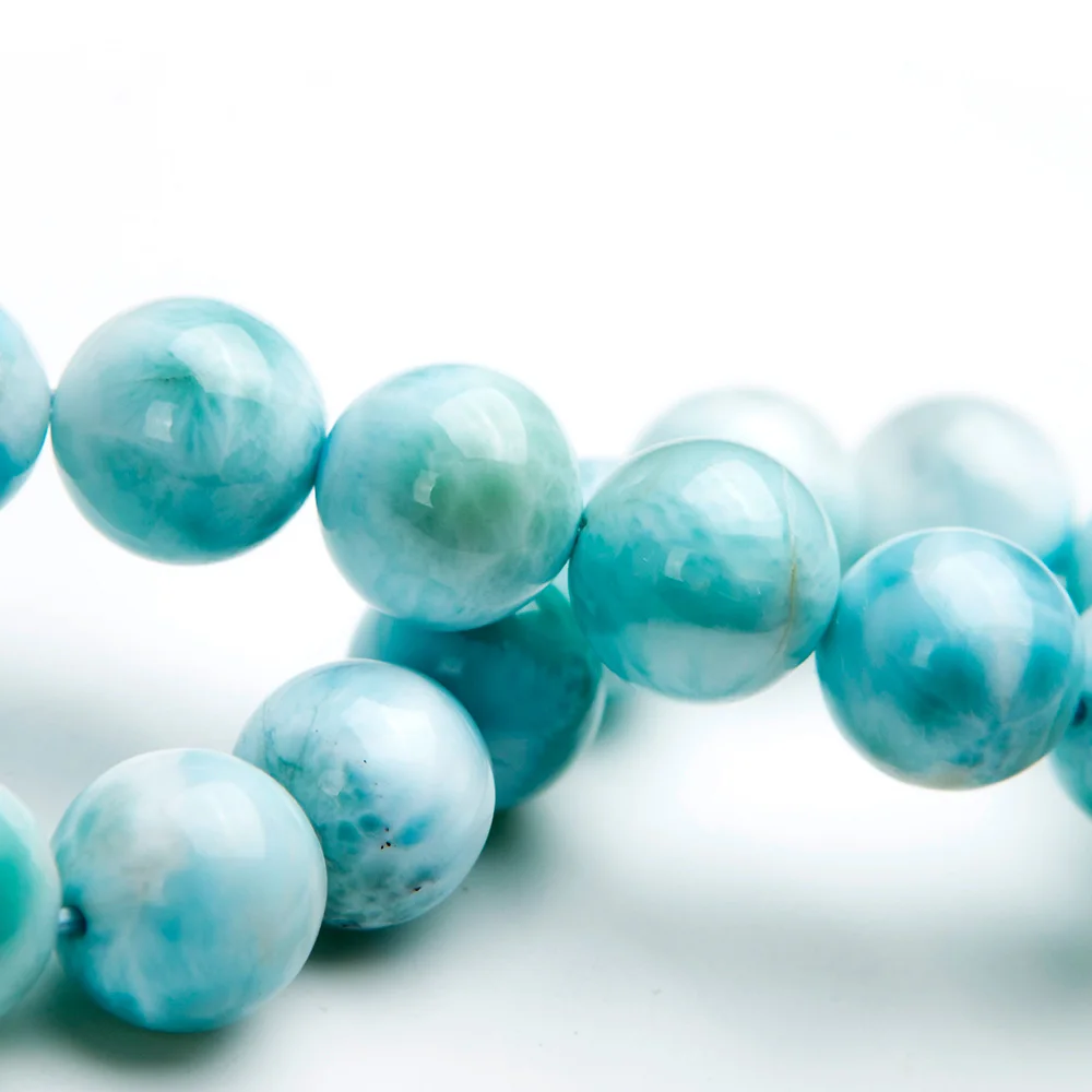 Натуральные синие круглые бусины Larimar браслет 12 мм драгоценный камень лечебный