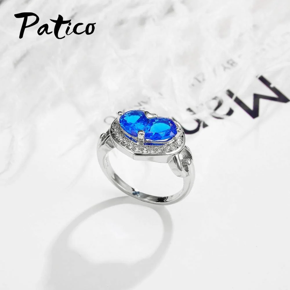 Новое поступление особый дизайн синий цвет в форме сердца AAA кубический цирконий