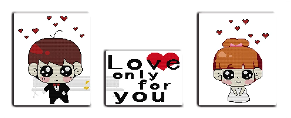 

Love only for you cross stitch kit DIY hand embroidery set craft handmade needlework winter snow season skiing snowman set